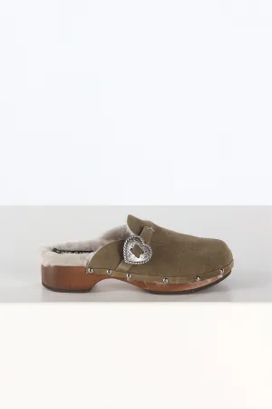 Clogs Allegra Hearts in Khaki/Weiß