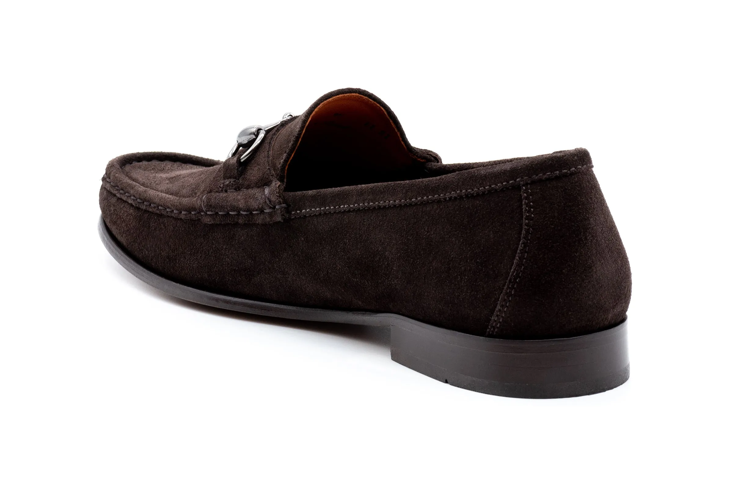 Addison Horse Bit Water Repellent Suede Loafers - Walnut