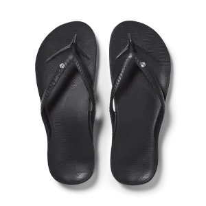 Archies Black Crystal Arch Support Thongs