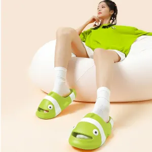 Baby Moo Nemo Waterproof Soft Slippers Anti-Skid Sliders - Green