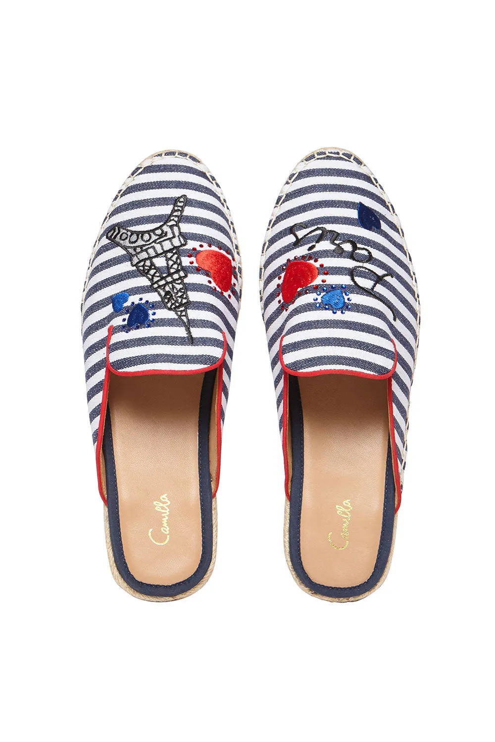 BACKLESS ESPADRILLE PARIS EMBROIDERY