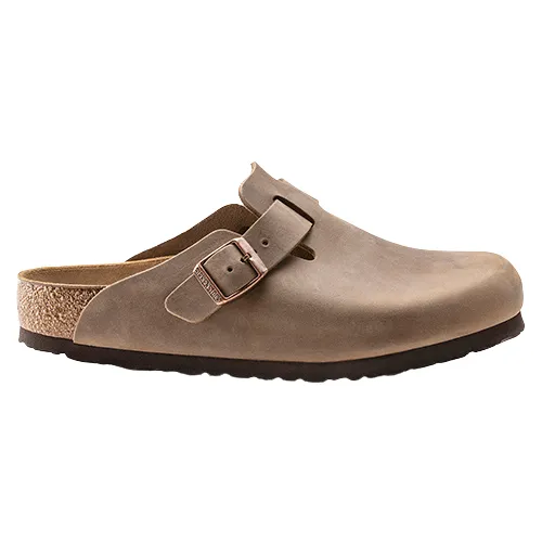 Birkenstock Ladies Oiled Leather Clogs - Boston - Tobacco