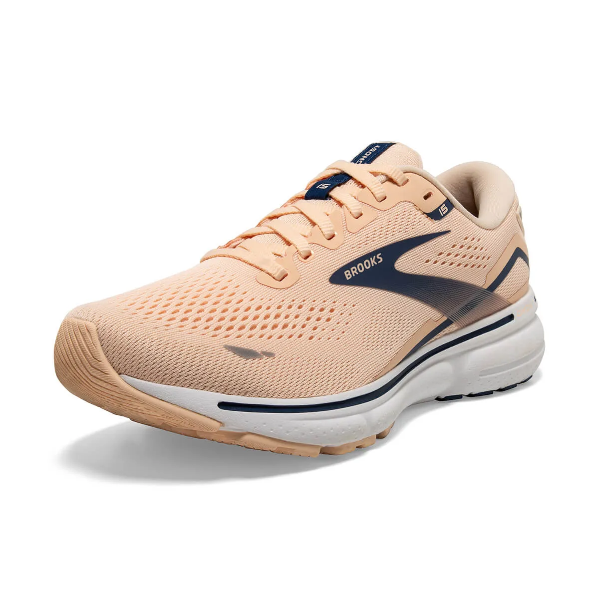 Brooks Ghost 15 Womens | Apricot/estate Blue/white