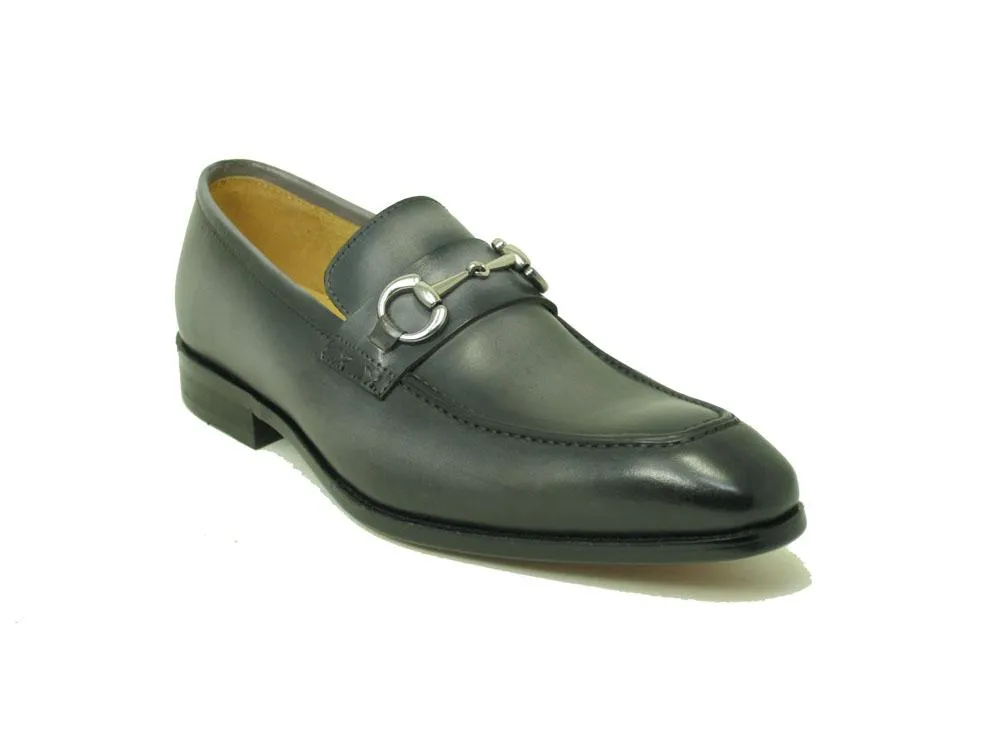 Burnished Calfskin Slip-On Loafer Grey