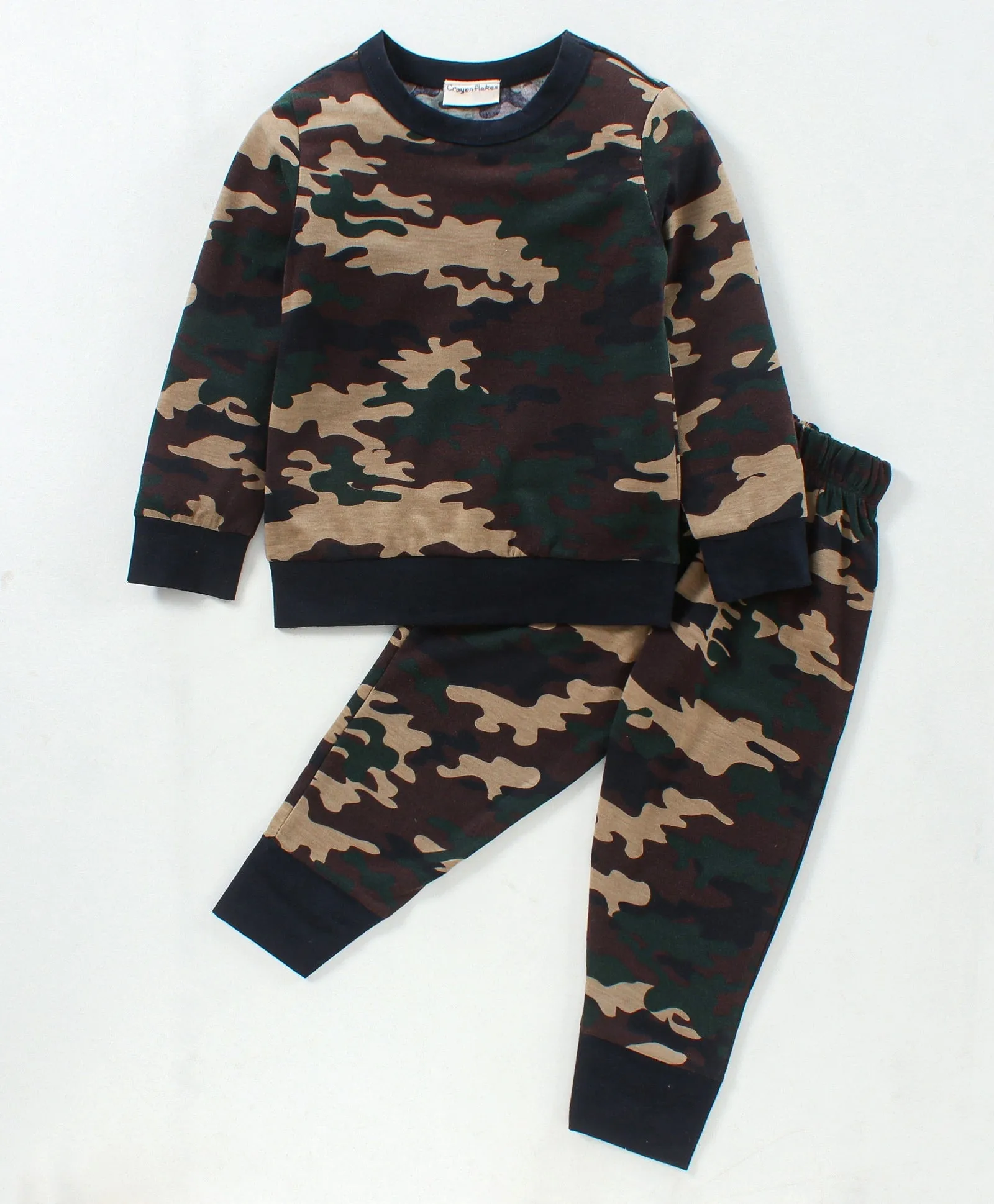 Camouflage Printed Sweatshirt Jogger Set