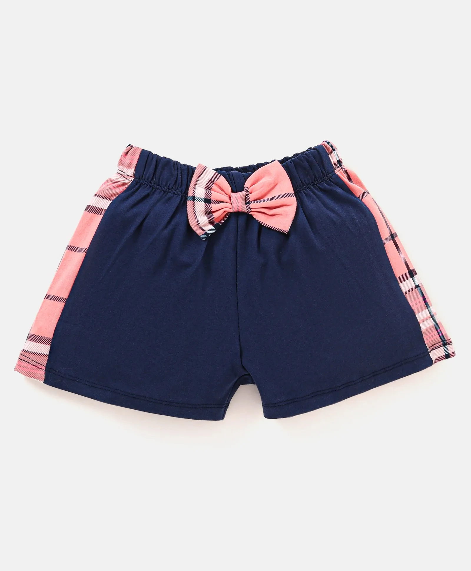 Checkered Color Block Top Shorts Set