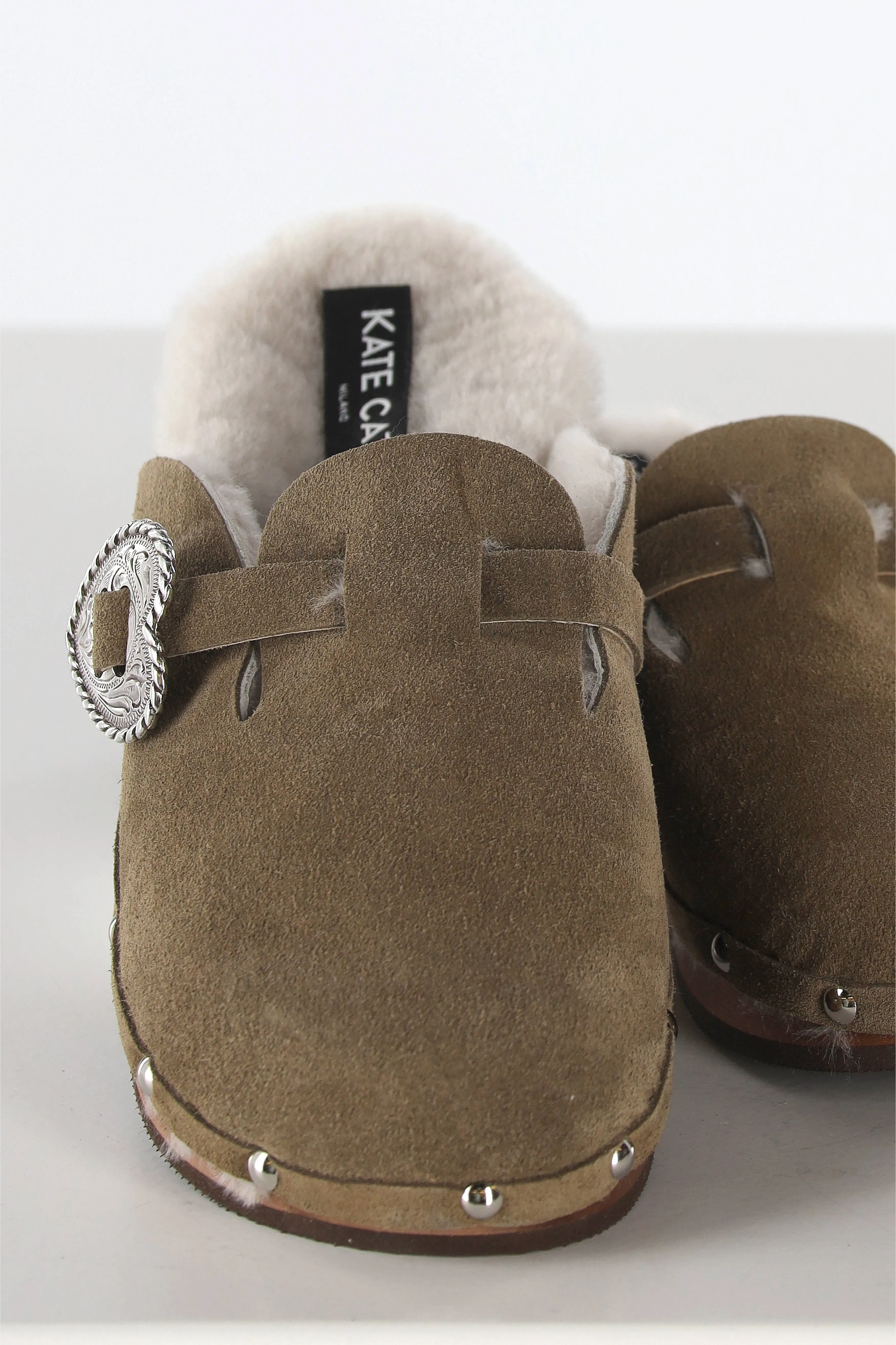 Clogs Allegra Hearts in Khaki/Weiß