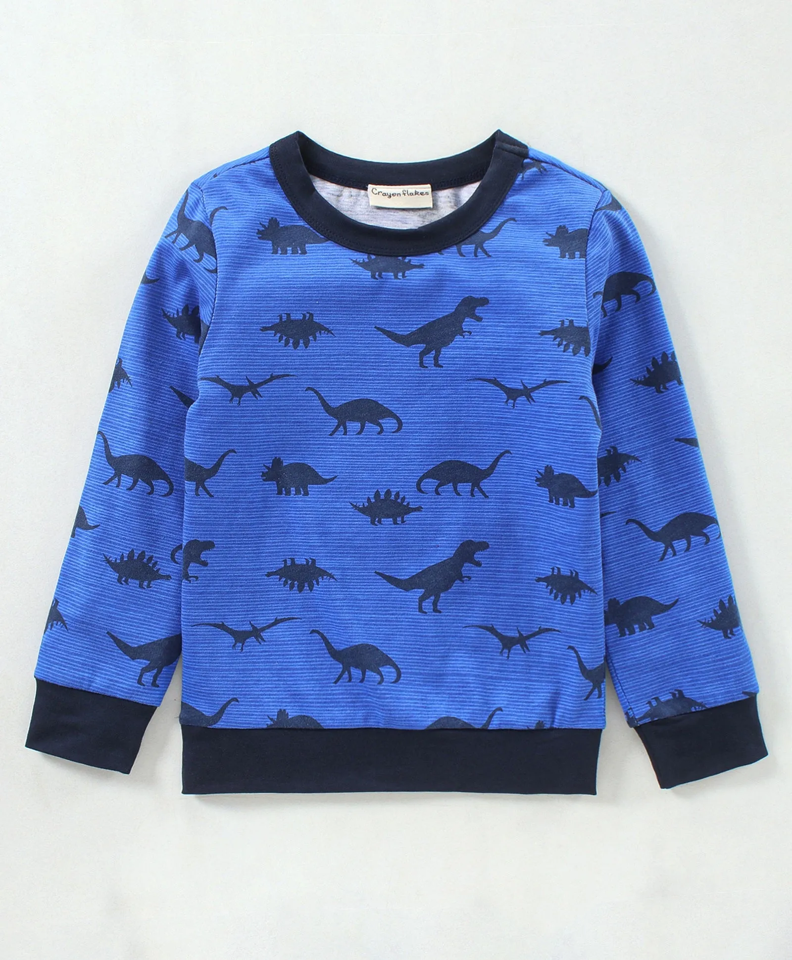 Dinosaur Printed Sweatshirt Jogger Set - Blue