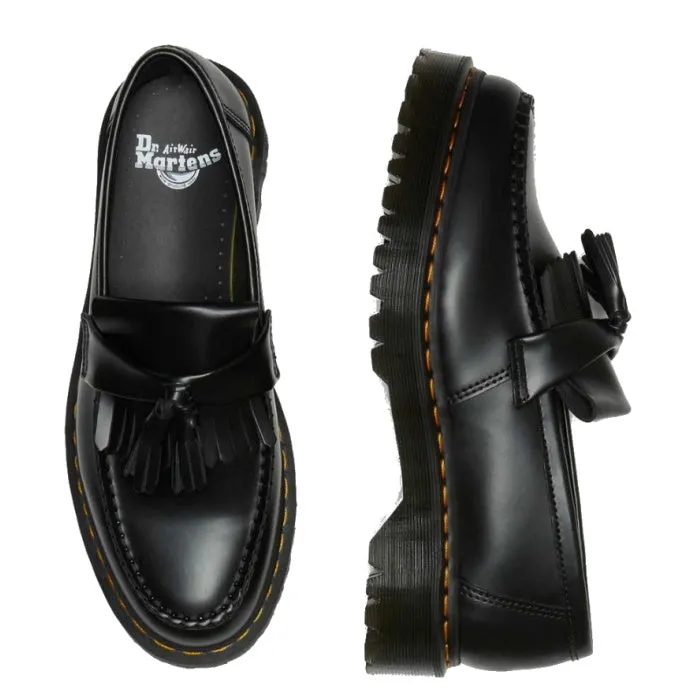 Dr Martens Adrian Bex Black Smooth Platform Loafer Shoes