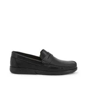 Duca Di Morrone Mens Leather Loafers Black