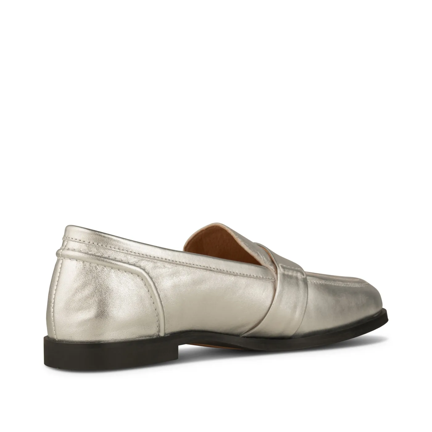 Erika saddle loafer leather - SILVER METALLIC