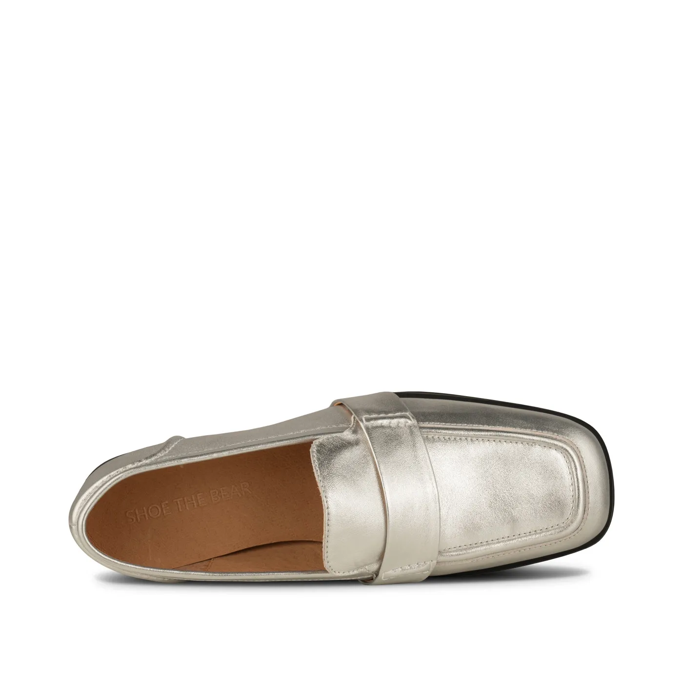 Erika saddle loafer leather - SILVER METALLIC