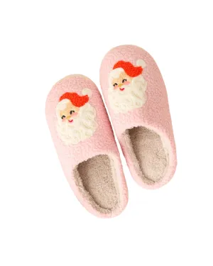 Fuzzy Santa Holiday Slippers