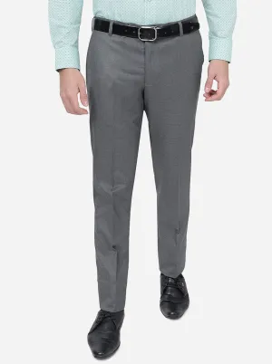 Grey Checked Super Slim Fit Formal Trouser | JadeBlue