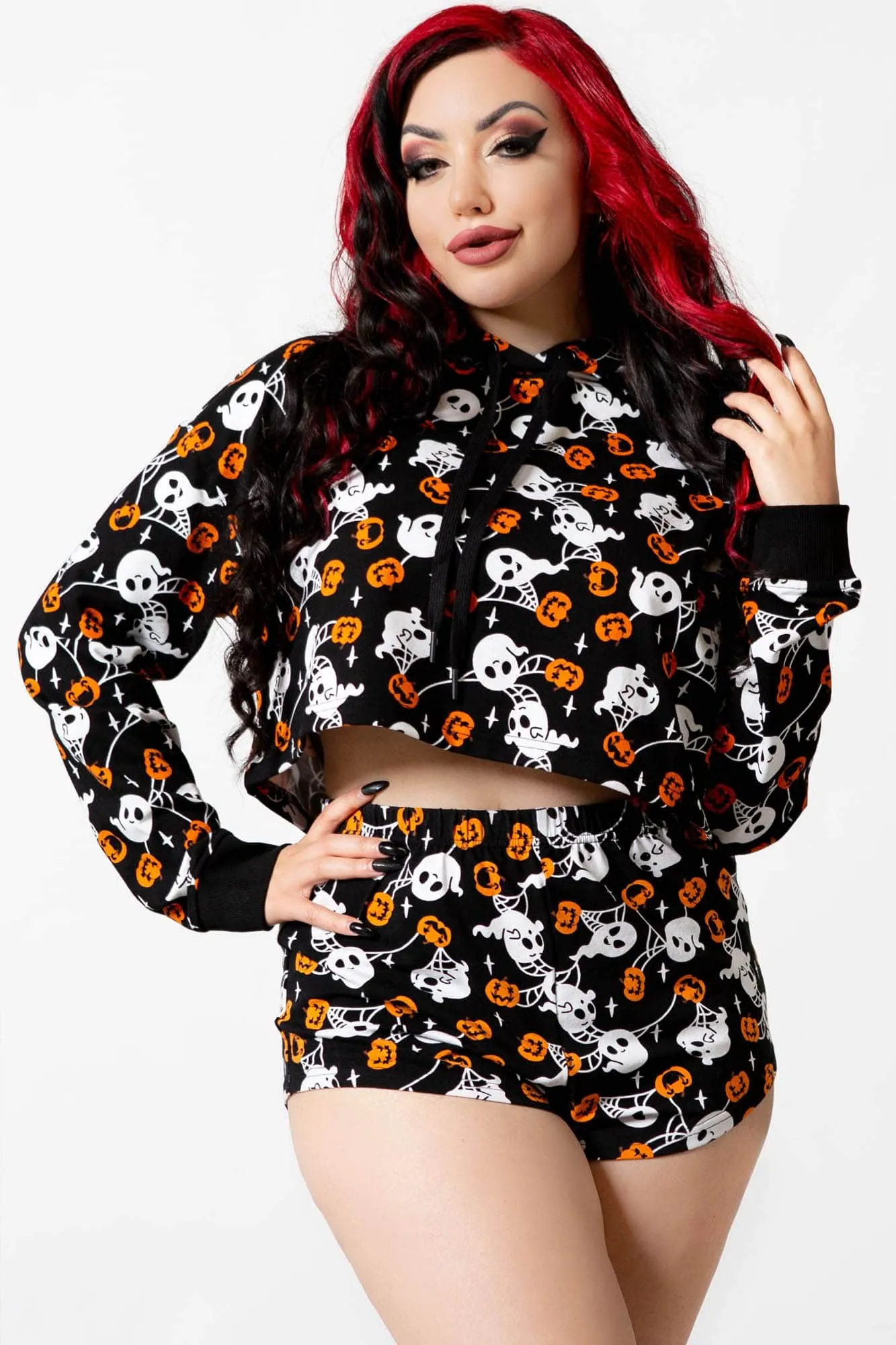 Haunted Pumpkin Cropped Hoodie