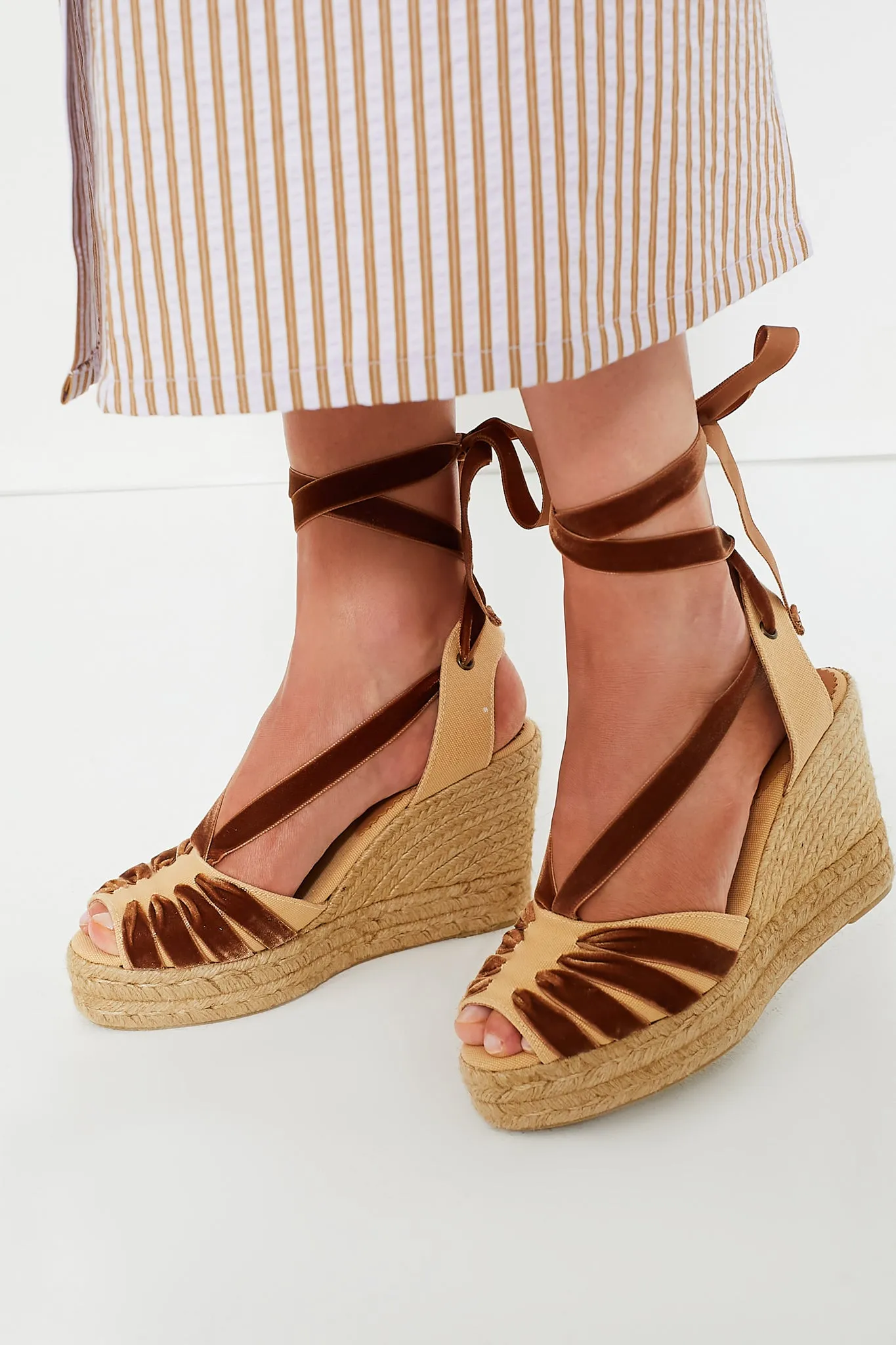 Honey and Gold High Catalina Dali Espadrilles