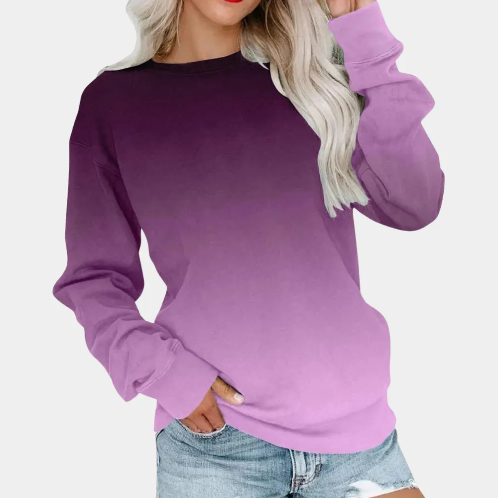 Ivet - Trendy sweatshirt med gradientfarve til kvinder