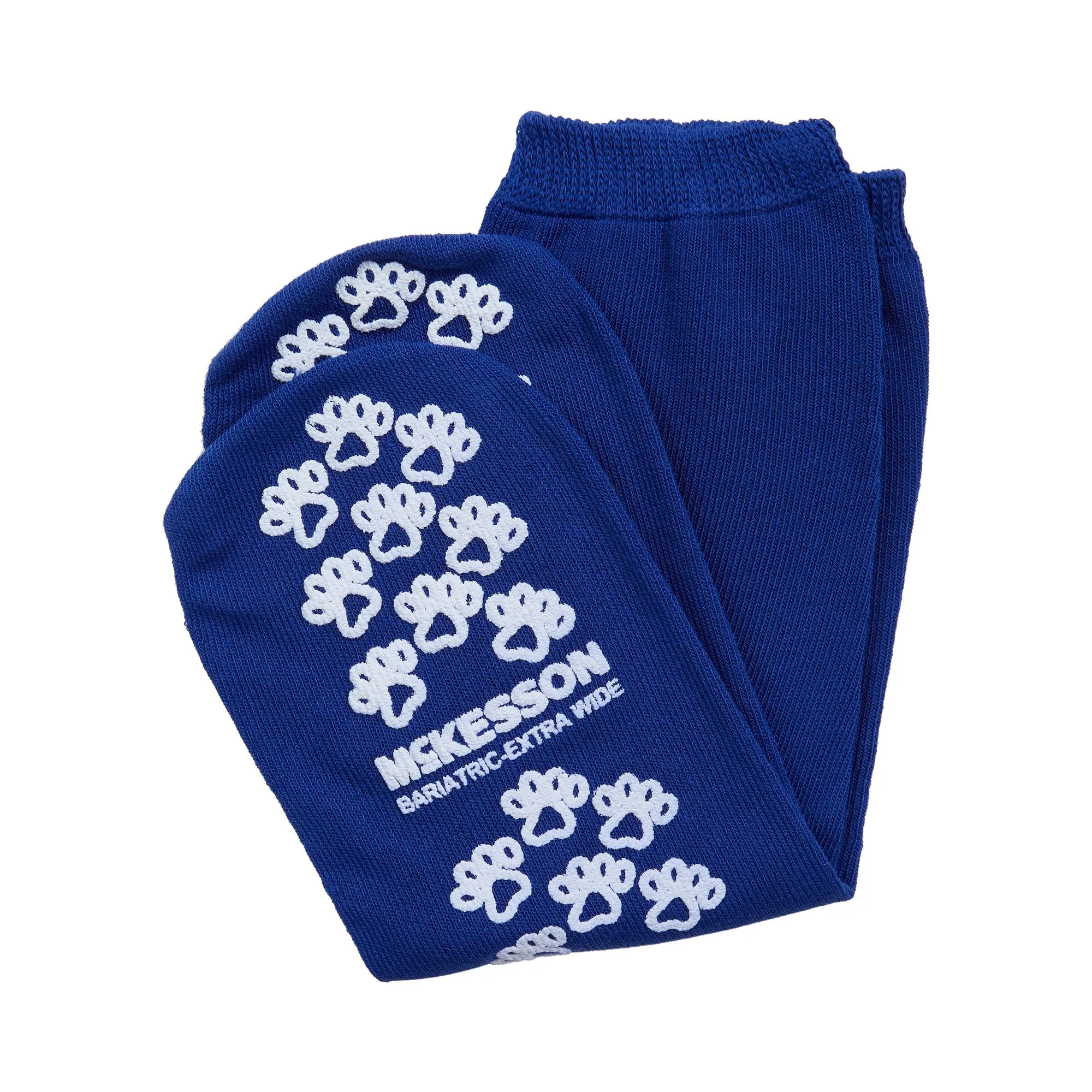 McKesson Terries™ Adult Slipper Socks, Bariatric / X-Wide, Royal Blue