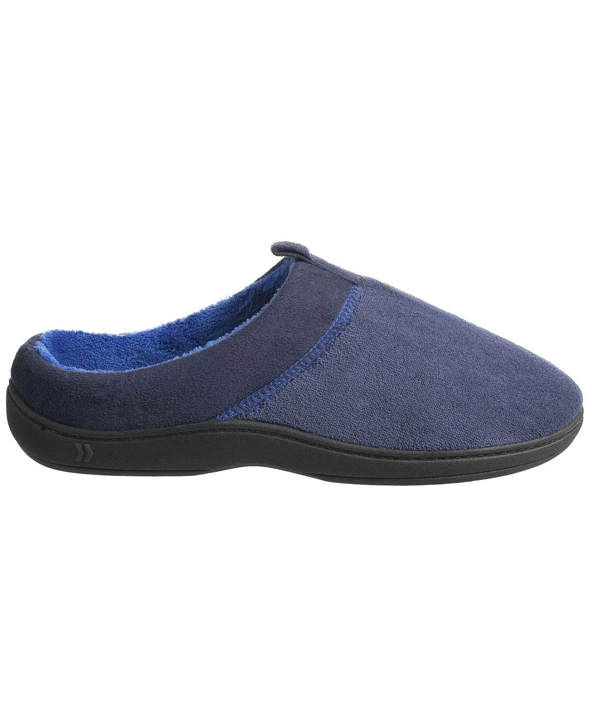 Men's Isotoner Signature Microterry Jared Hoodback Slippers with Memory Foam Totes, Navy Blue