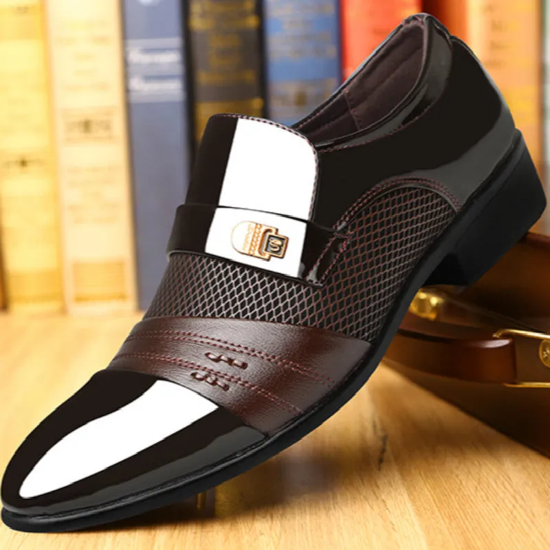 Men's Patent Leather Oxford Shoes, Formal Dress Shoes For Wedding Party Office