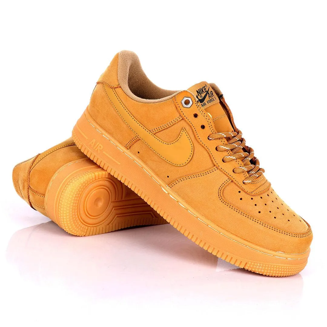 NK Force 1 Flat/Wheat-Gum Light Brown Sneakers