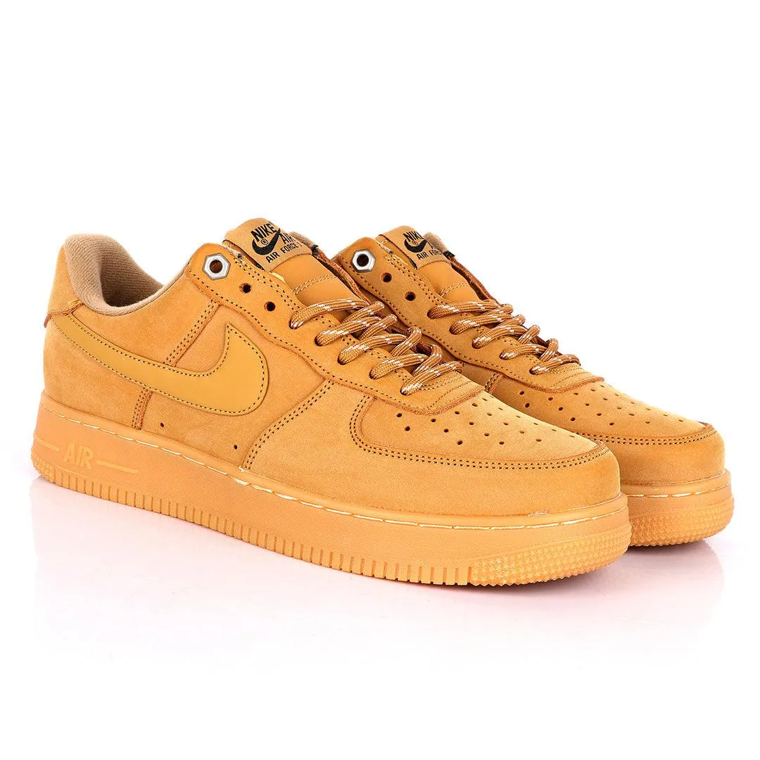 NK Force 1 Flat/Wheat-Gum Light Brown Sneakers