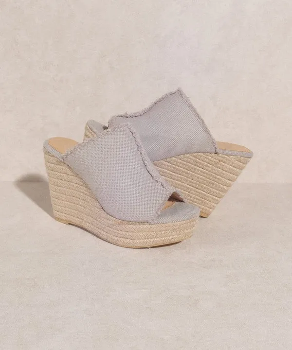 OASIS SOCIETY Bliss - Distressed Linen Wedge - Online Exclusive