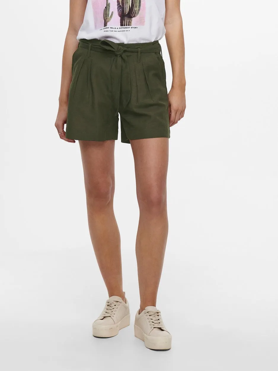 Onlviva Life Hw Belt Shorts Pnt Noo - Army