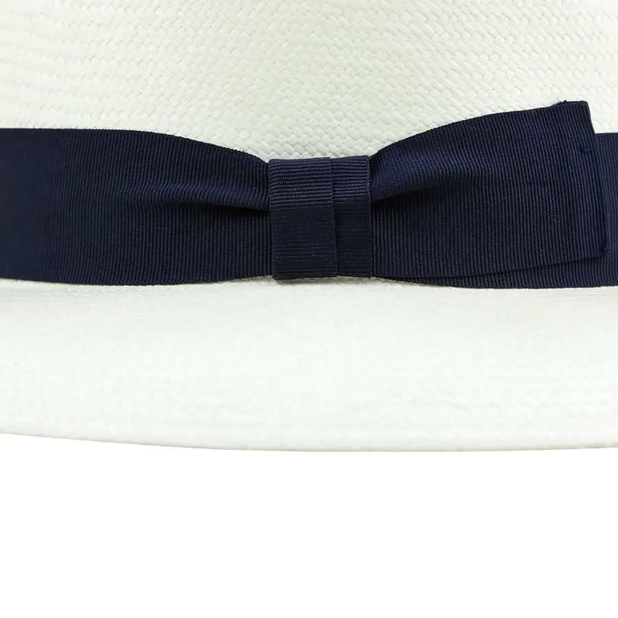 Panama Hat - Ivory / Navy Ribbon - Llano