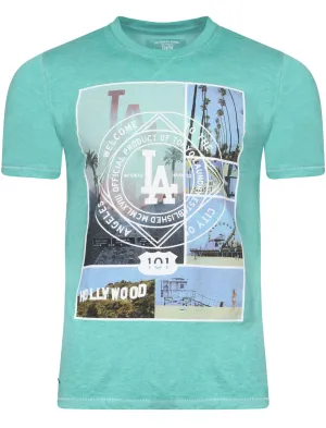 Pasadena Burnout T-Shirt in Aqua Sea - Tokyo Laundry