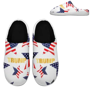 Personalized Patriotic Trump Slippers, Custom  Cozy Indoor Slipper, Supporter's Comfy Indoor Slipper