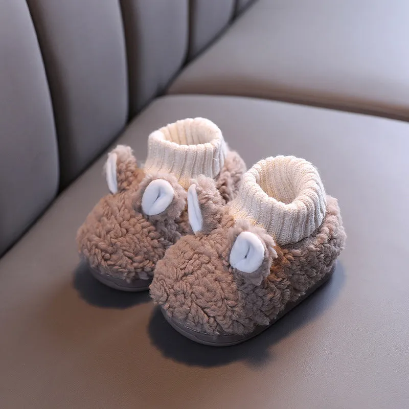 Plush Slippers with Ears for Kids