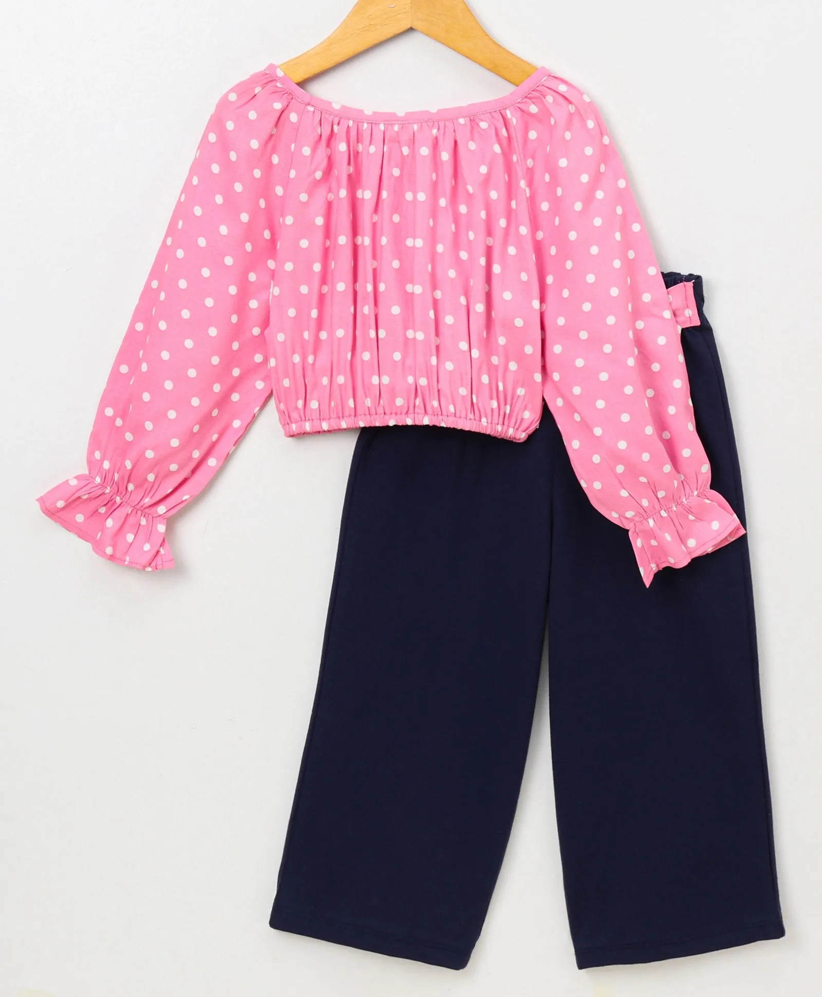 Polka Top Pant with Belt Set