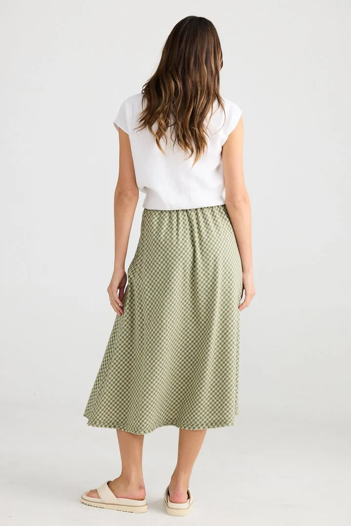 Shanty SH24226-6 Sicily Sage Check Skirt