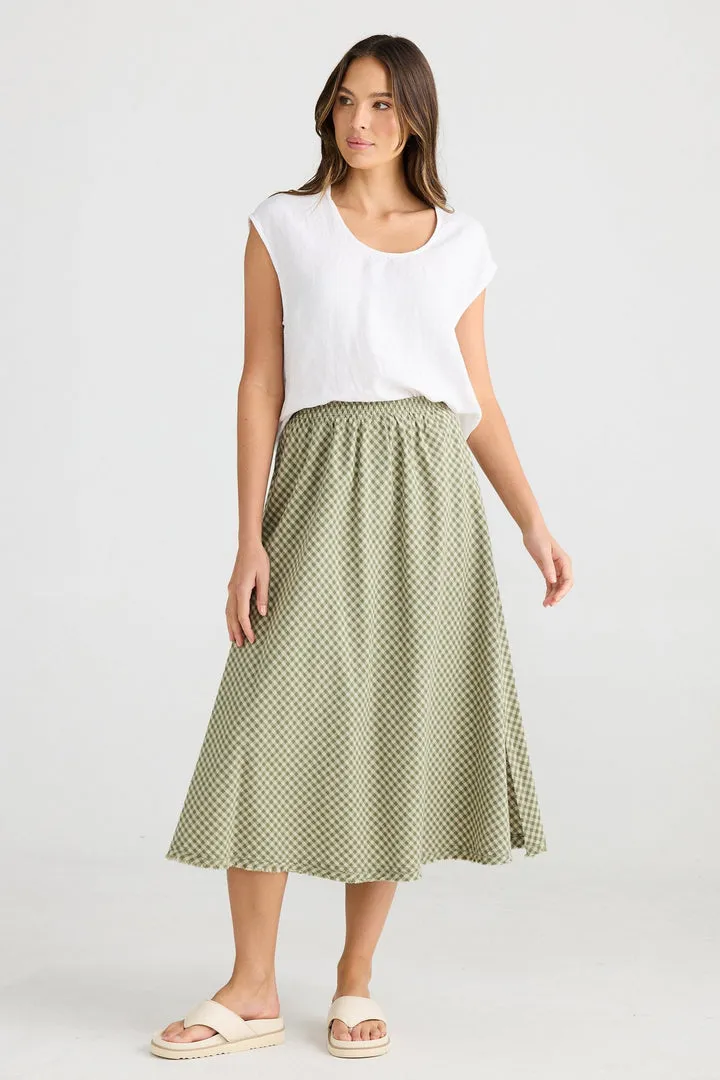 Shanty SH24226-6 Sicily Sage Check Skirt