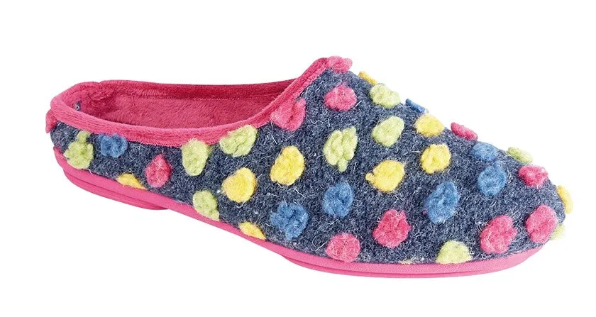 Sleepers LS312M Fuchsia Multi Womens Casual Comfort Shortback Slipper Mules