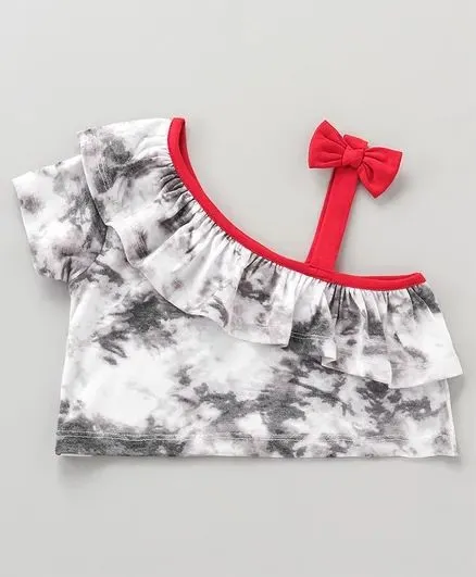 Tie Dye Frill and Strap Top Skirt Set