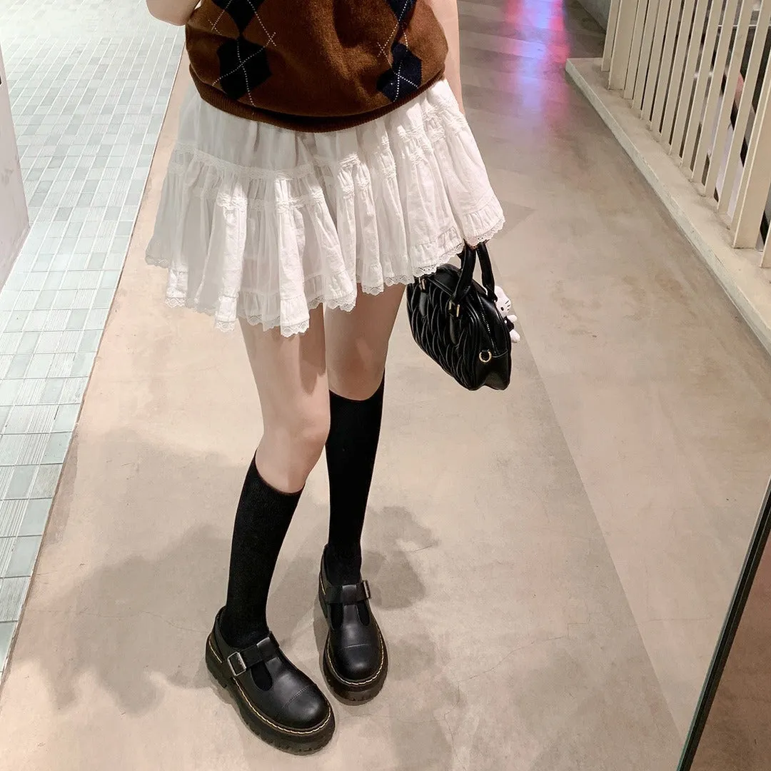 Toleet fall outfits idea mary jane shoes outfit skirts Single-Layer Shoes Women's Small Leather Shoes