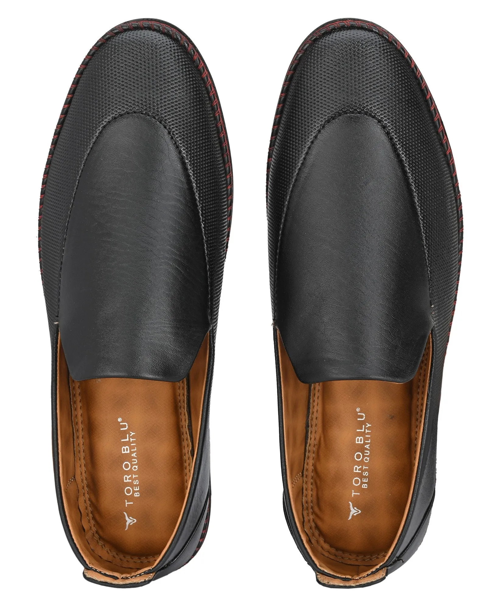 Toro Blu Leather Dot Loafers