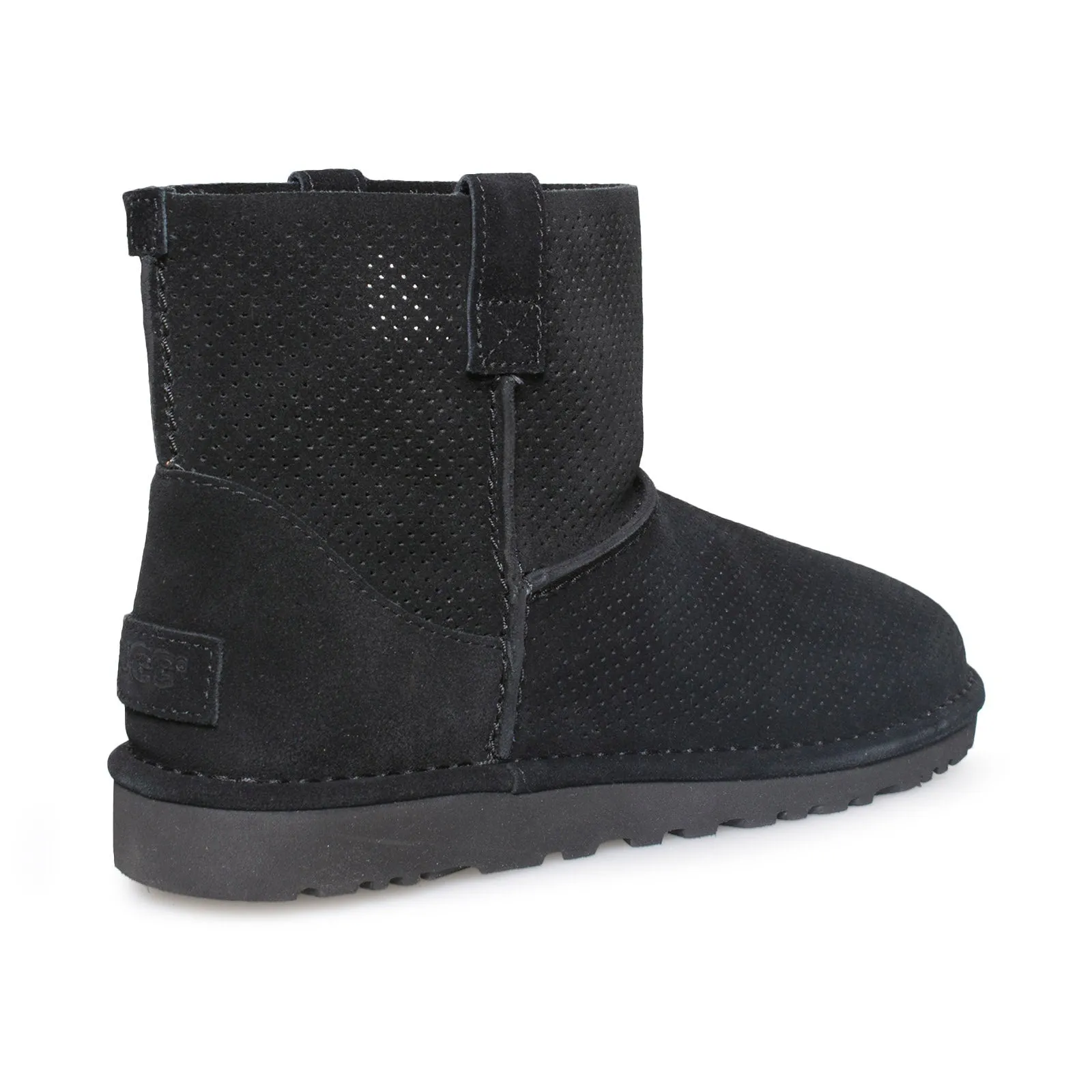 UGG CLASSIC Unlined Mini Perf Black Boots