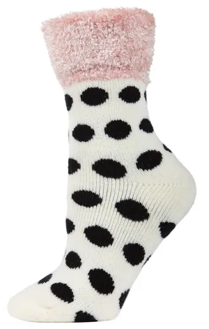 Women's Polka Dot Plush Cabin Socks