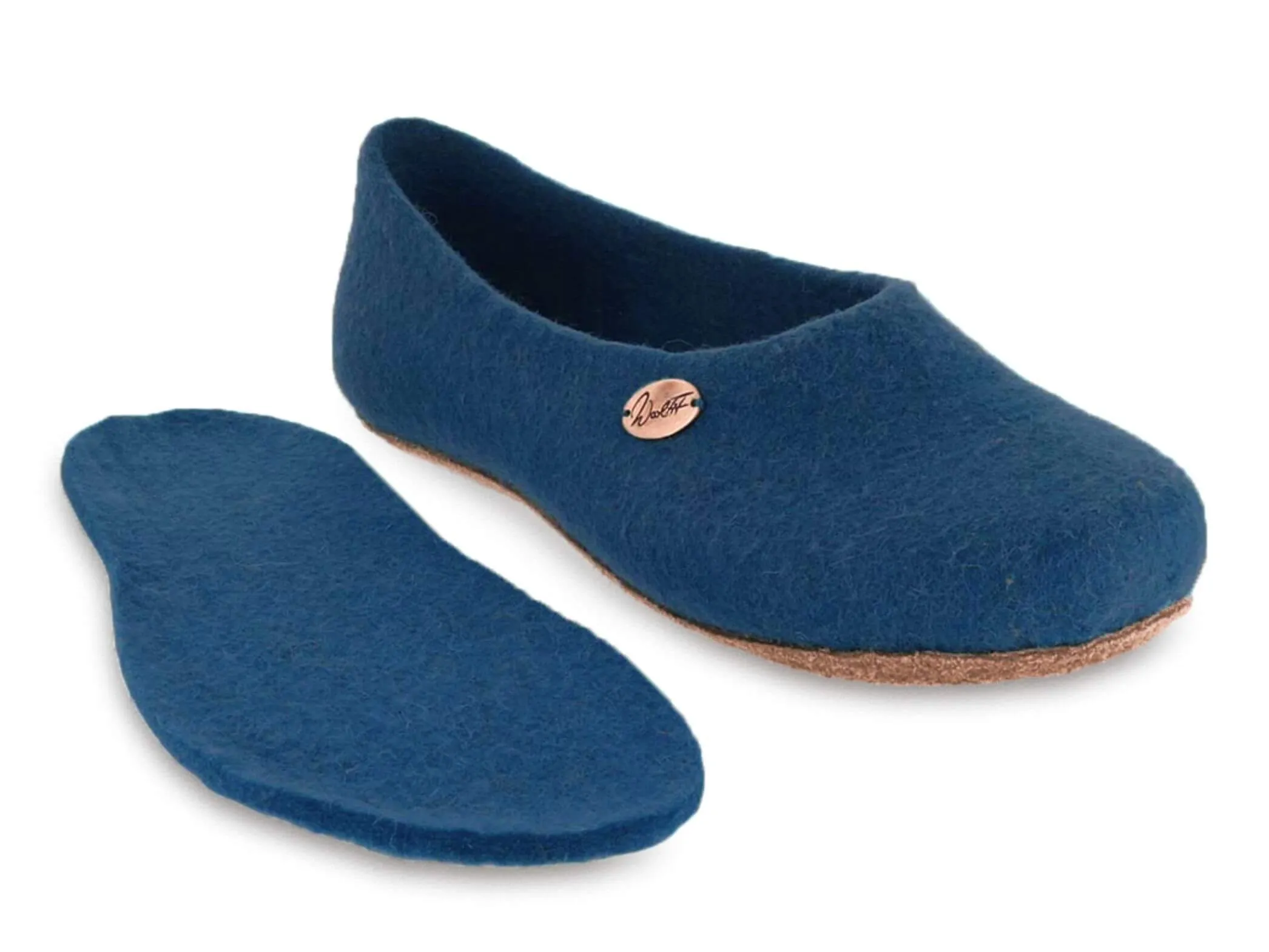 WoolFit Ballerina | Felt Slippers with Insoles & Leather Sole